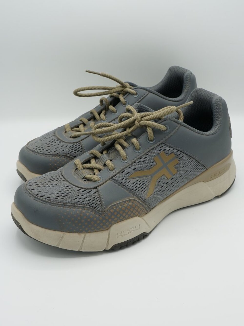 Kuru Women's Size 10 WIDE Athletic Walking Shoes Sneakers Grey Tan Orthopedic
